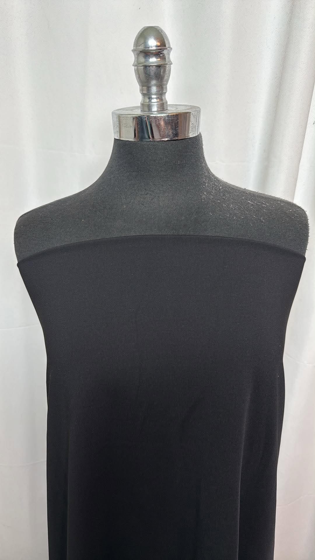 Solid Black - Single-Brushed Performance - 2 Yard Cut