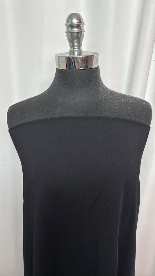 Solid Black - Single-Brushed Performance - 2 Yard Cut