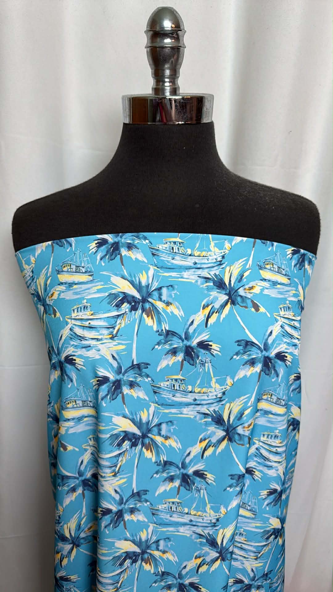 Blue Tropical - Stretch Boardshort - By the Yard