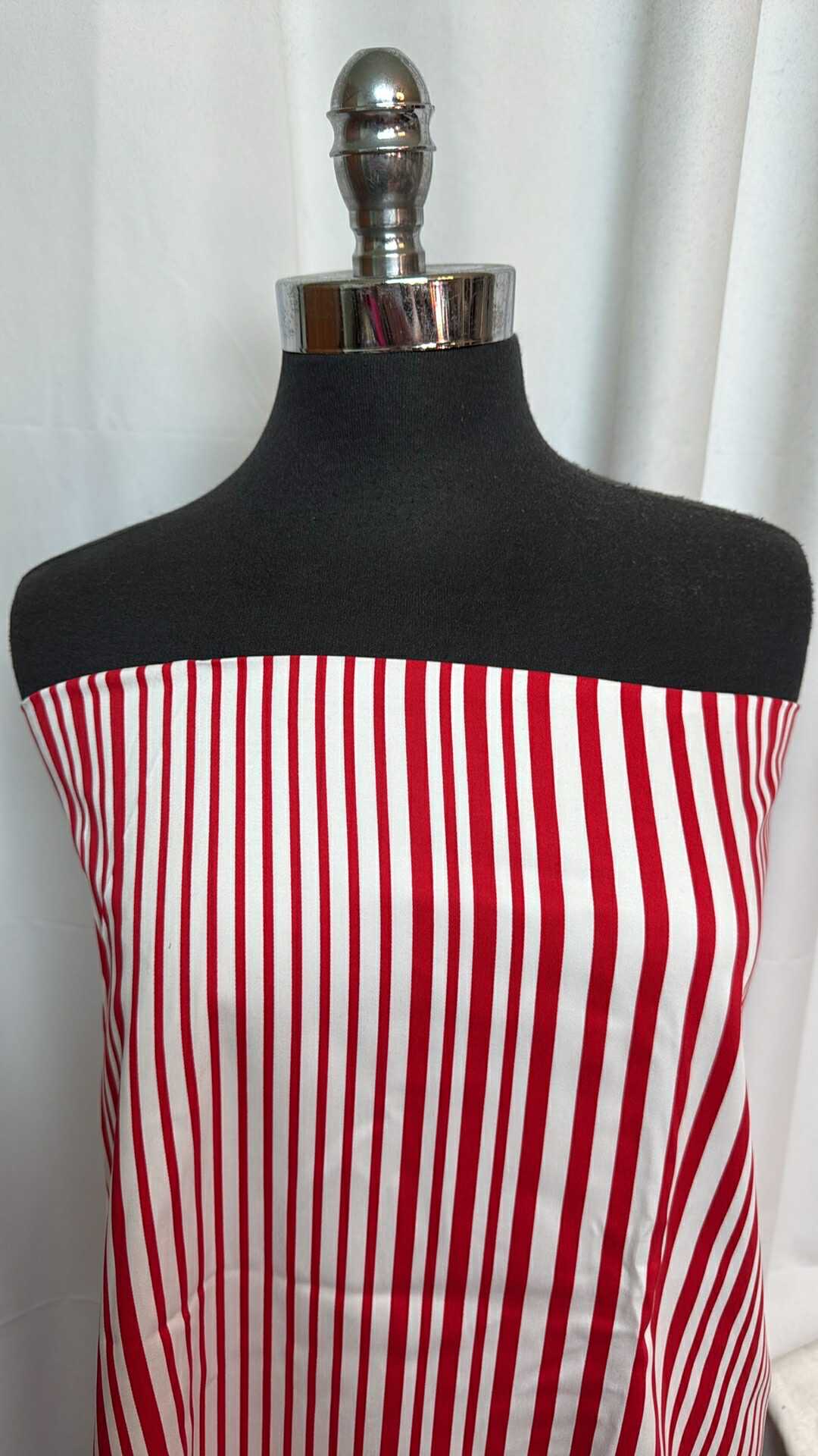 Red Stripe - Stretch Cotton Woven - 2 Yard Cut