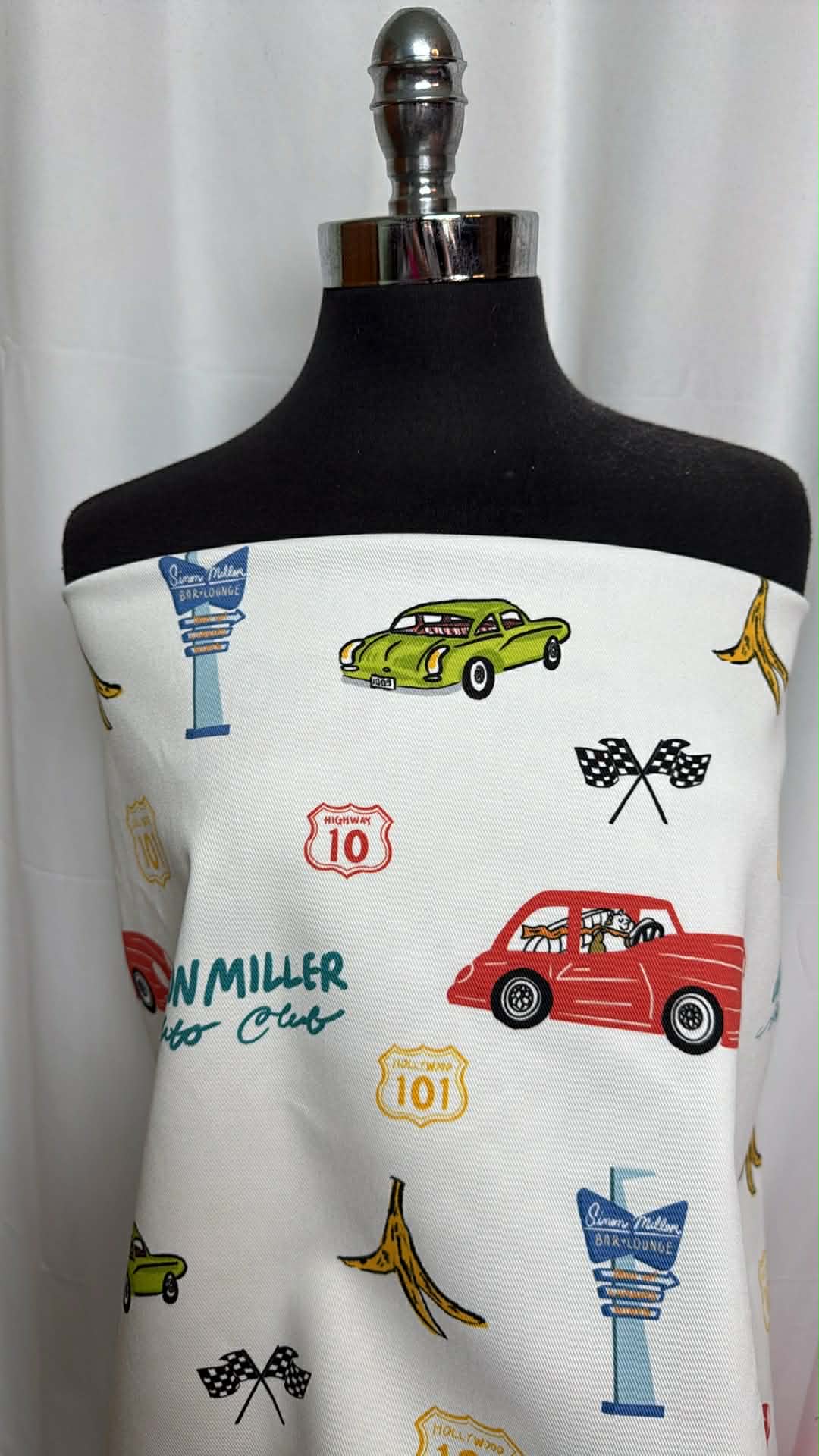 Race Car - Stretch Twill - 2 Yard Cut