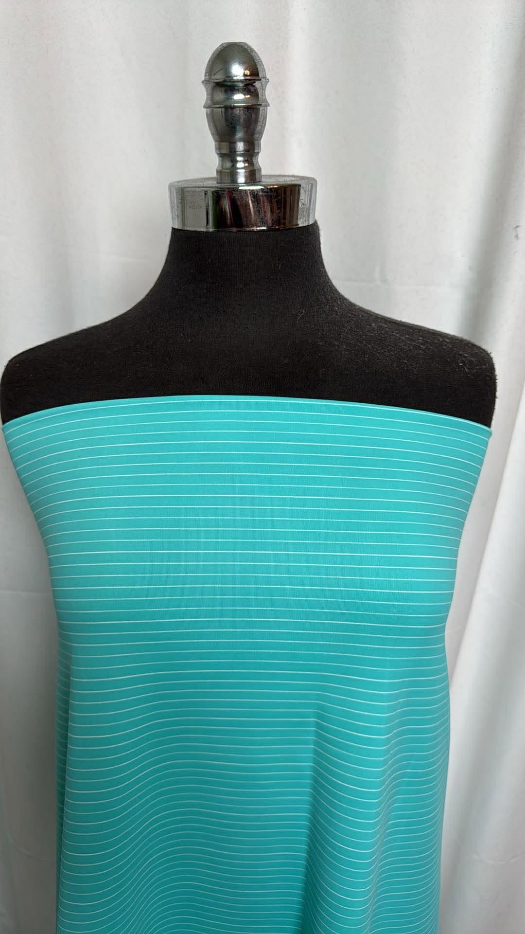 Aqua Stripe - Supplex - 2 Yard Cut