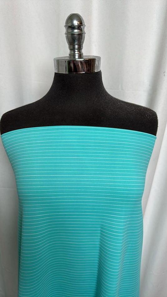 Aqua Stripe - Supplex - 2 Yard Cut