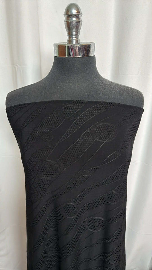 Textured Black - ITY MESH - 2 Yard Cut