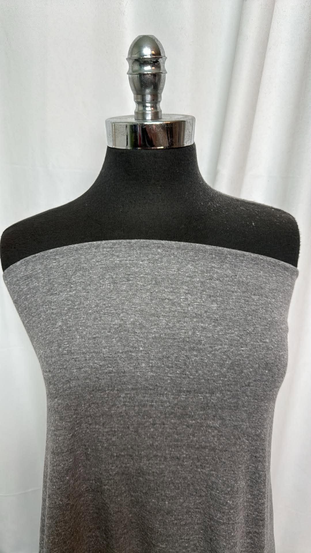 Grey - Triblend Jersey 1x1 Rib - 2 Yard Cut