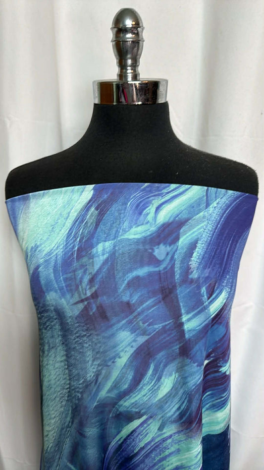 Blue Brushstroke - Venezia - 3 Yard Cut