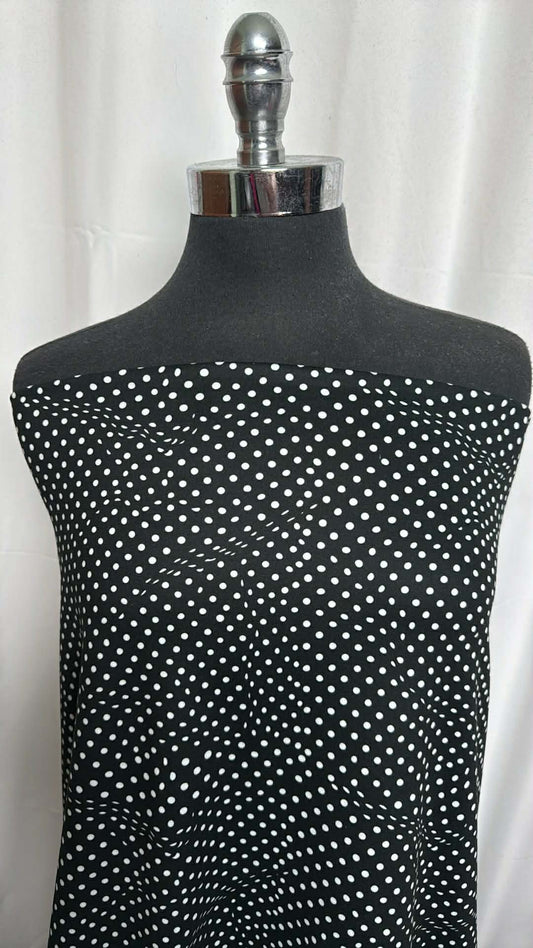Wavy Black/White Dot - Peached Performance - 2 Yard Cut