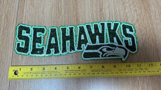 Seahawks Sequin/Embroidery - IRON-ON Patch - Sold Individually