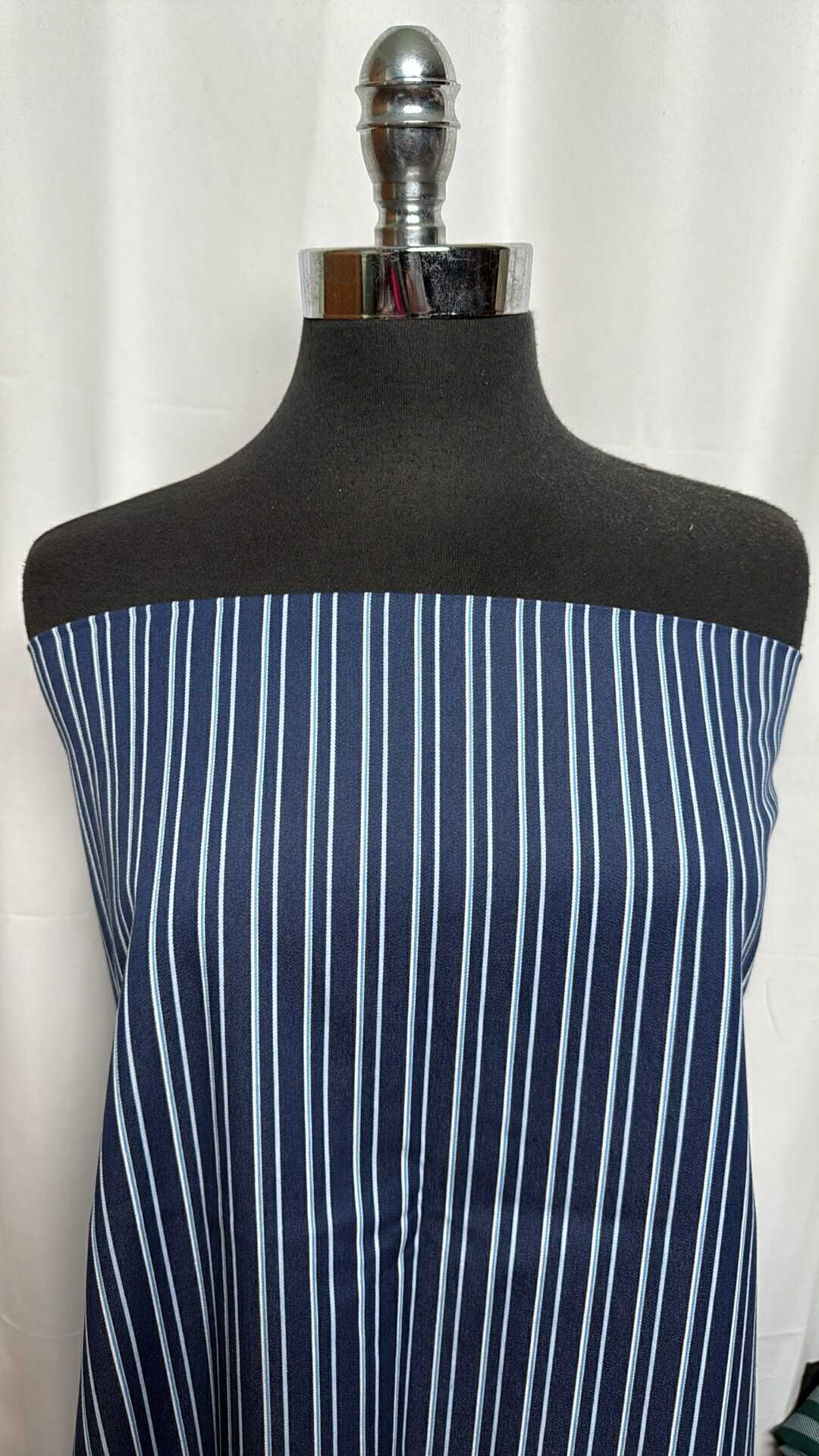 Blue Vertical Stripe - Yarn-Dyed Cotton Woven - 3 Yard Cut