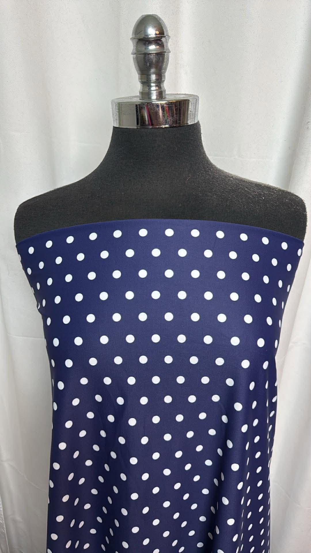 Navy Dot - Yoga Performance - 2 Yard Cut