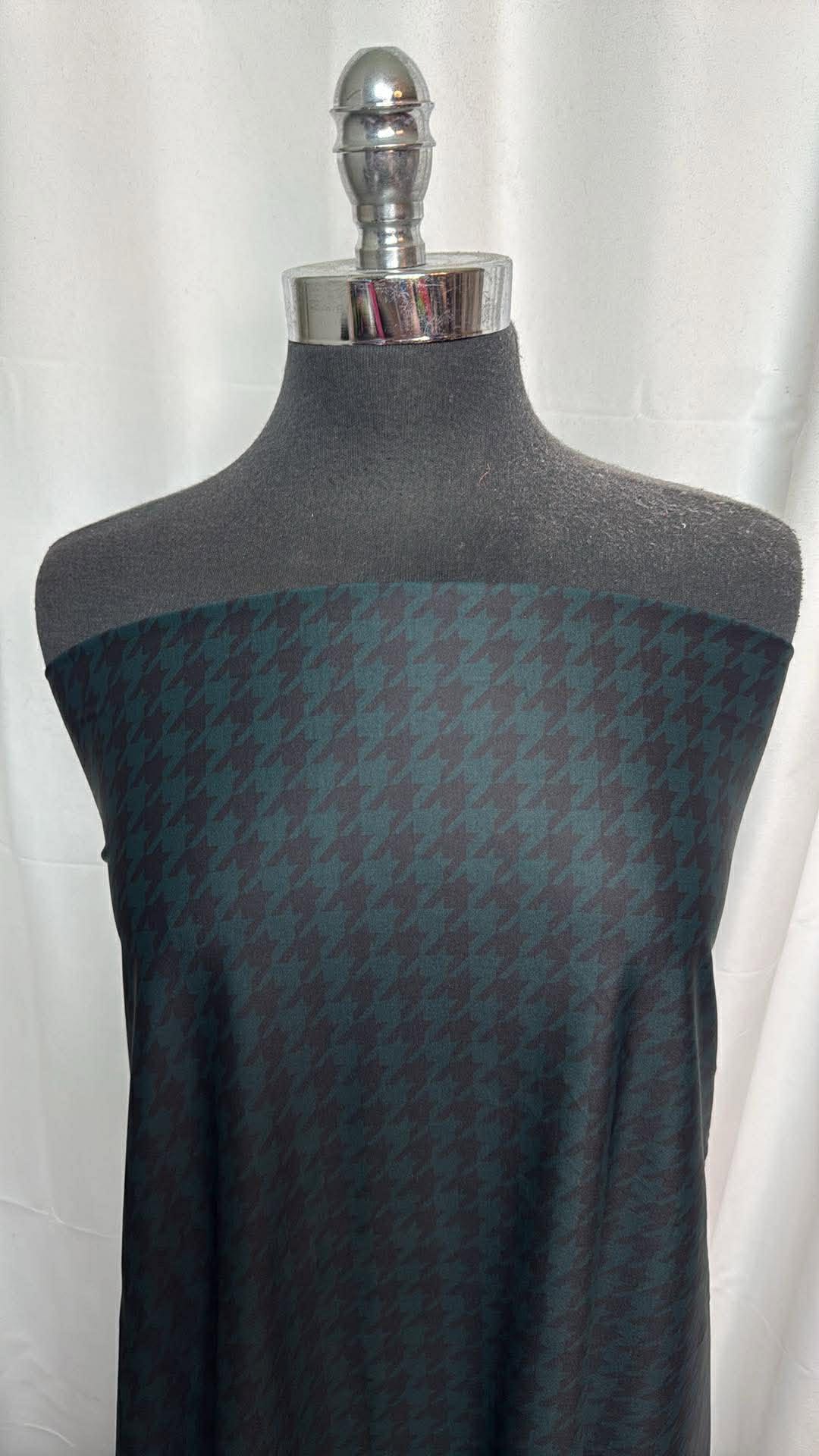 Hunter/Black Herringbone - Yoga Performance - 2 Yard Cut