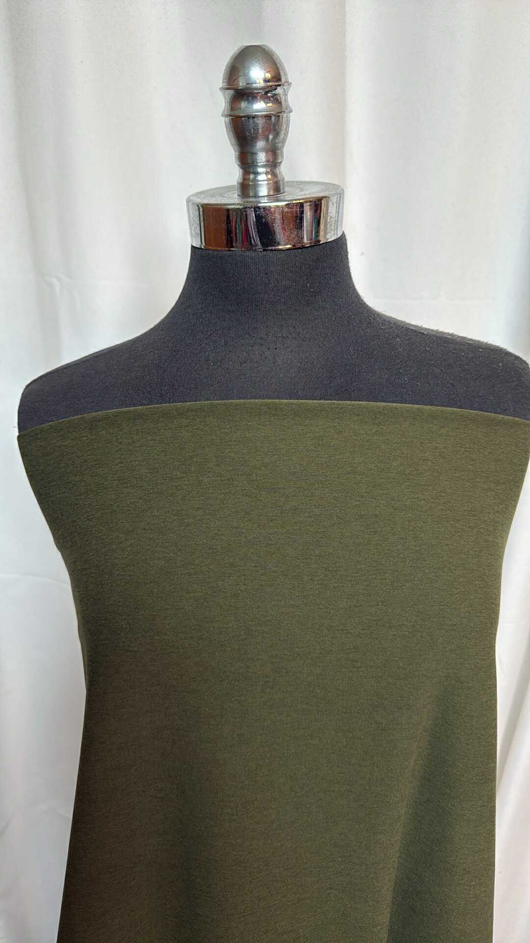 Army Green Heather - Peached Performance - By the 1/2 Yard