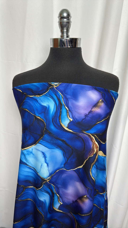 Azure Agate - Poly/Spandex Single Brushed Performance - 1 Yard Cut