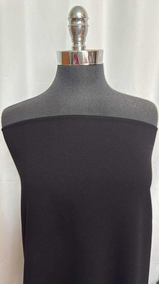 Black - Rayon/Nylon/Spandex Ponte - By the Yard