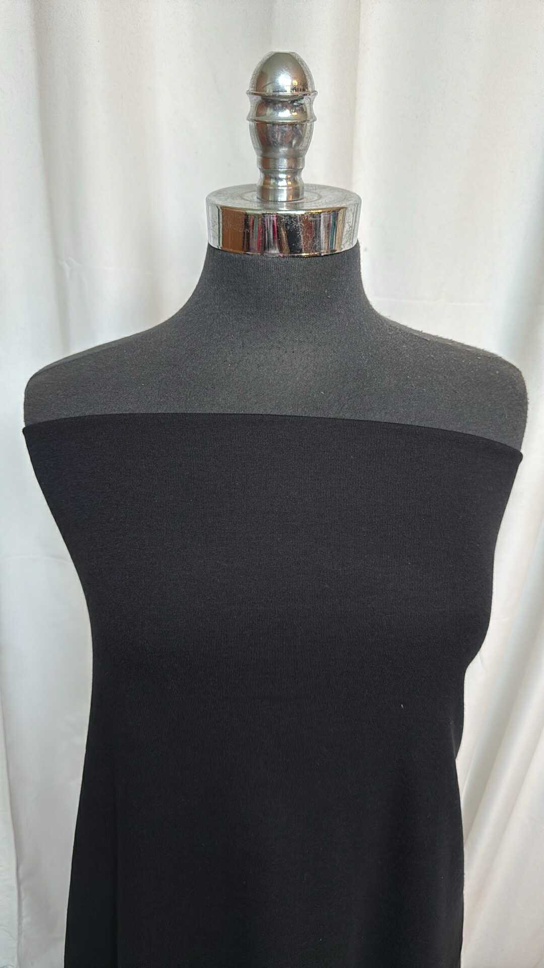 Black - Hemp/Spandex 1x1 Rib - By the Yard
