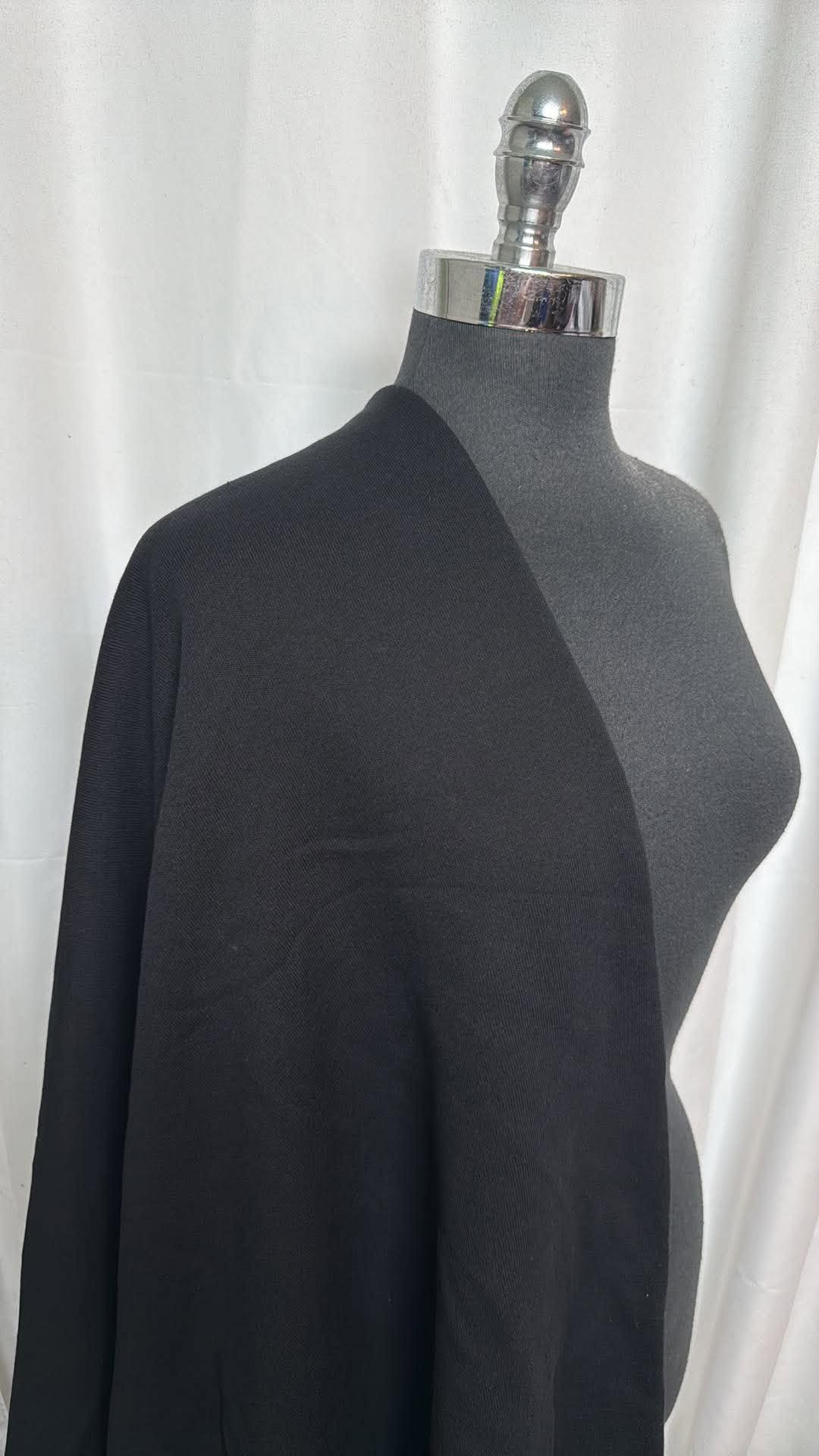 Black - Brushed Sweatshirt Fleece - 1 Yard Cut