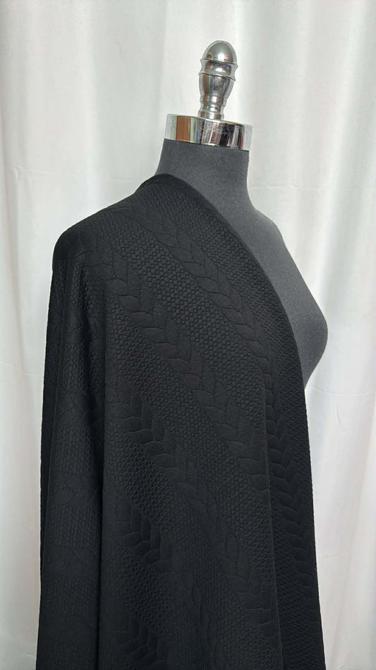 Black Cable - Quilted - 2 Yard Cut