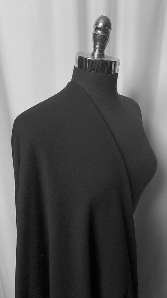 Black - Cotton/Poly French Terry (74" Wide) - 2 Yard Cut