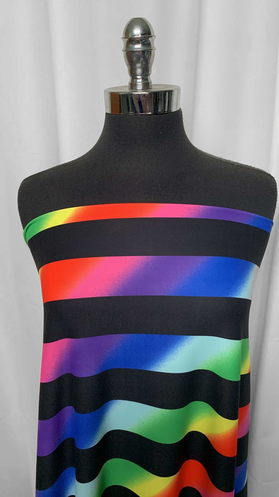 Rainbow Stripe - Brushed Performance - 2 Yard Cut