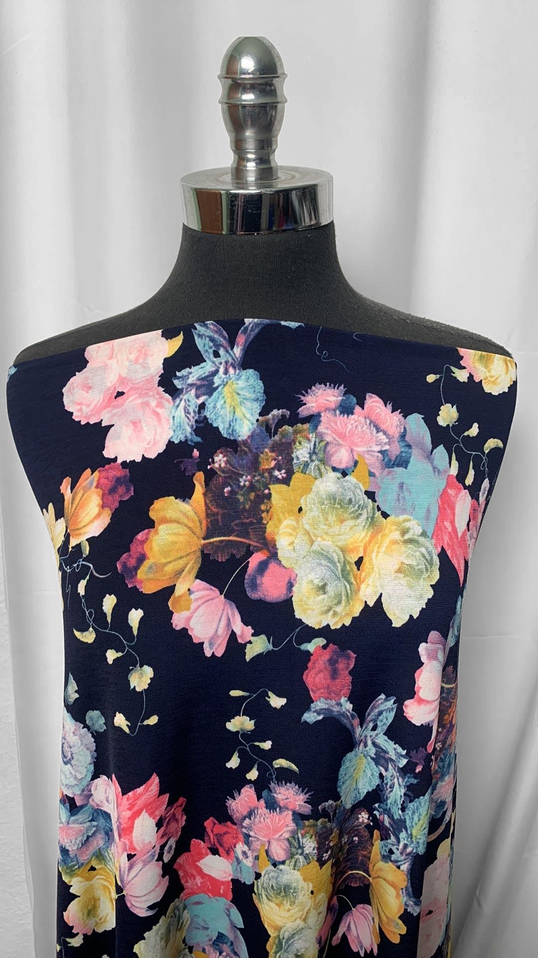 Floral on Navy - Bulgari ITY - 3 Yard Cut