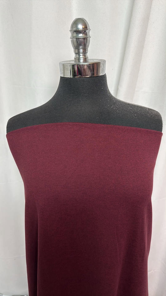 Burgundy/Black - Peached Performance - 2 Yard Cut