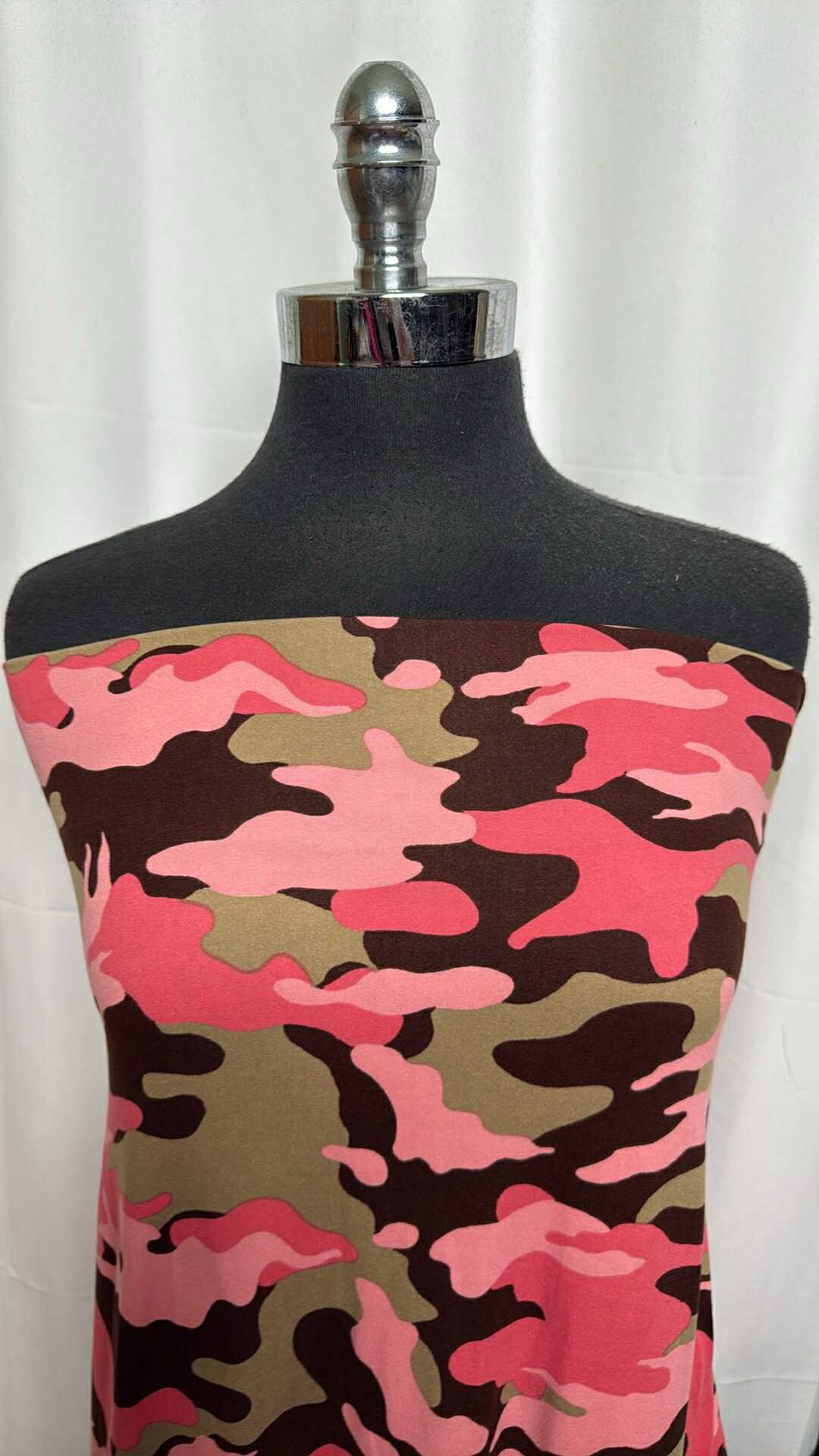 Pink Camo - Double Brushed Poly Spandex - 2 Yard Cut
