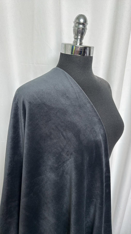 Charcoal - Velvet Plush - By the Yard