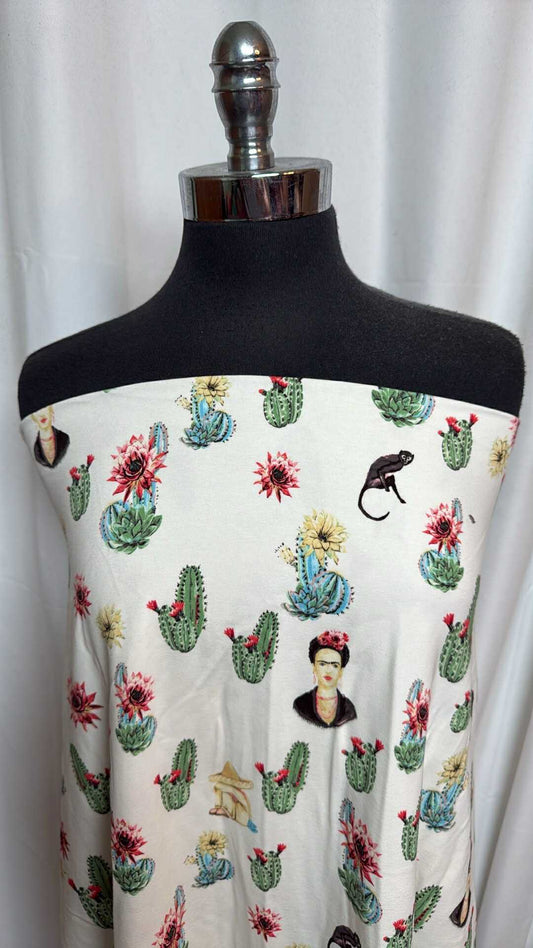 Freida Cactus - Cotton Spandex - 2 Yard Cut