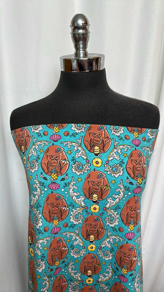 Beach Monkey - Cotton/Spandex - 2 Yard Cut