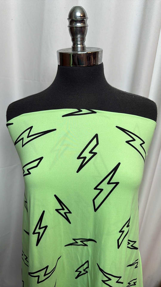 Neon Bolts - Double Brushed Poly Spandex - 2 Yard Cut