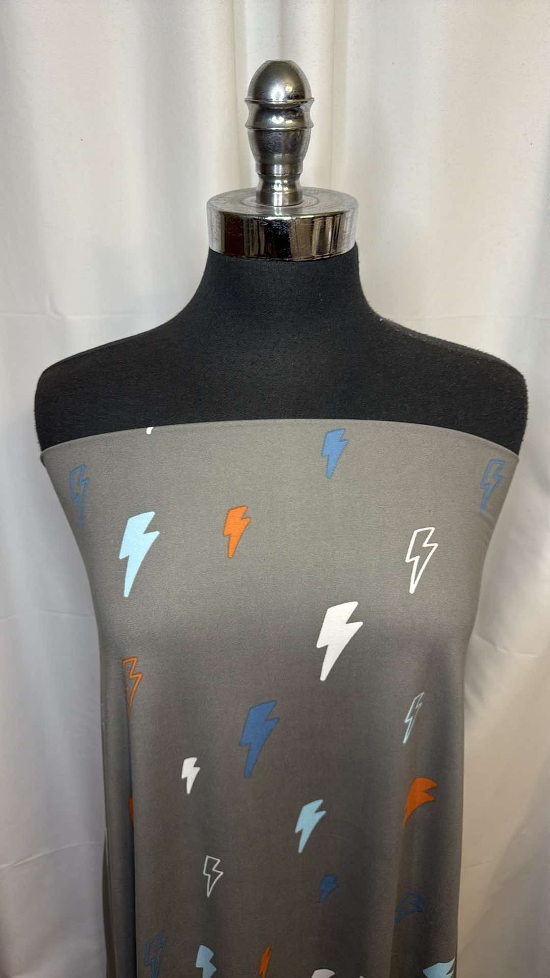 Lightning Bolts - Double Brushed Poly Spandex - 2 Yard Cut
