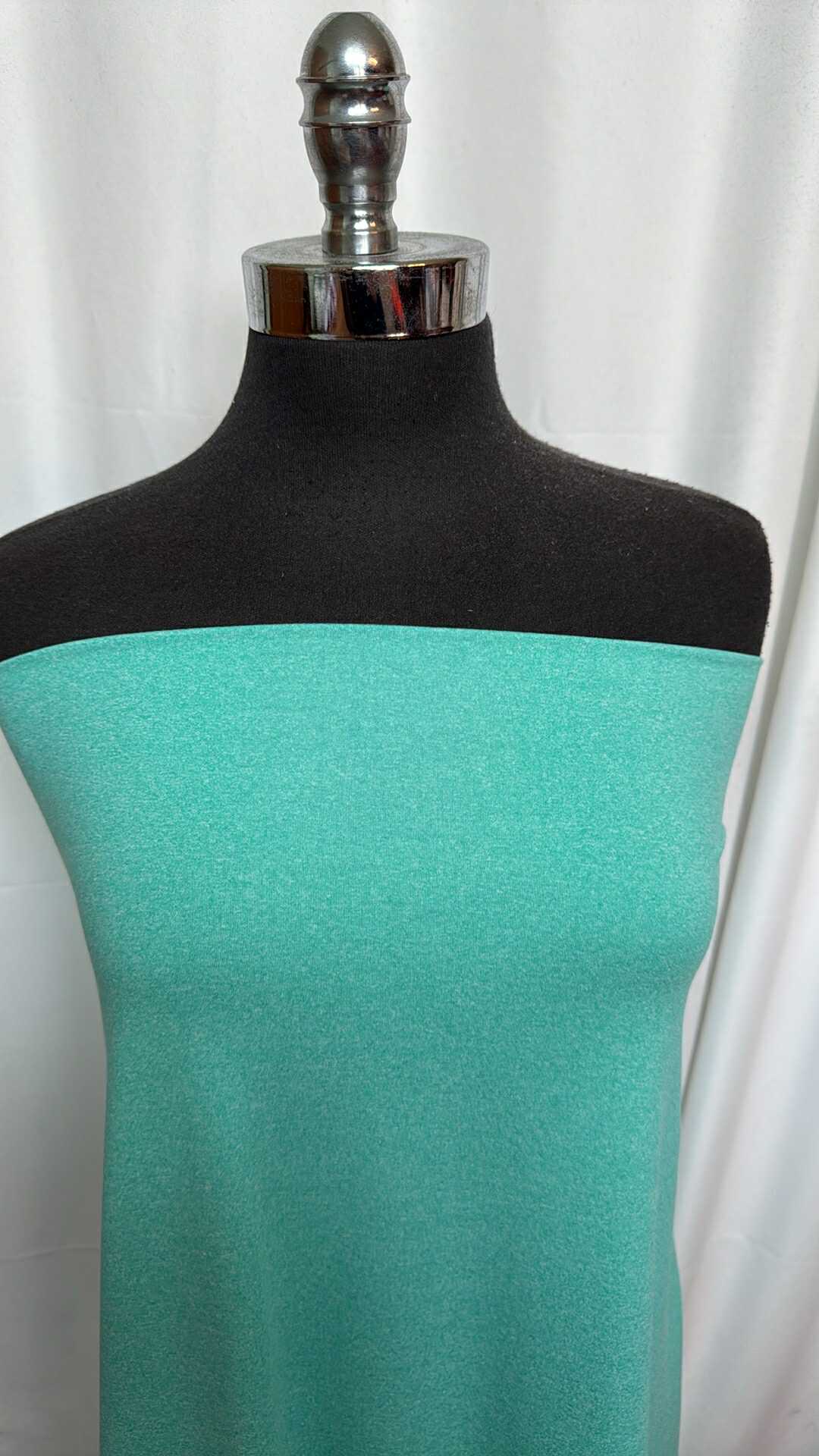 Heathered Aqua - Heavy Double Brushed Poly Spandex - 2 Yard Cut
