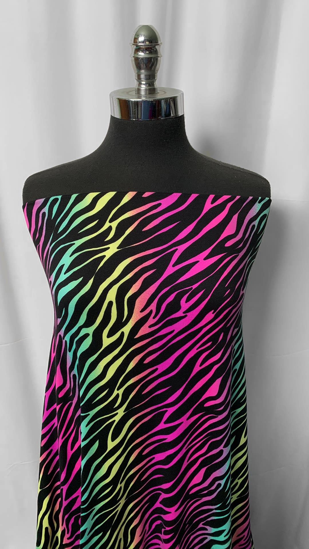 Black/Ombre Animal Stripe - Double Brushed Poly Spandex - By the Yard