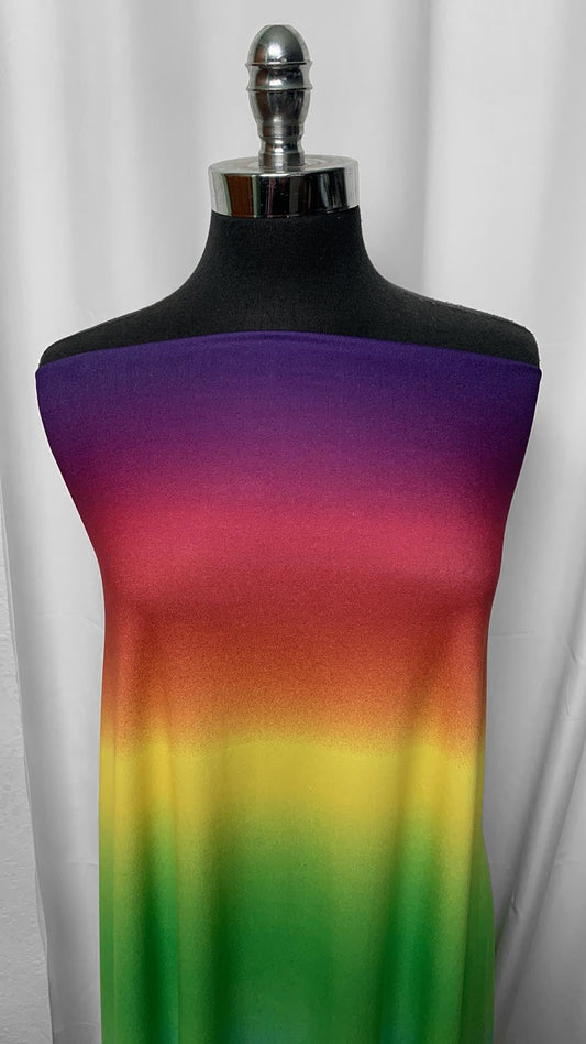 Rainbow Ombre - Double Brushed Poly Spandex - 2 Yard Cut