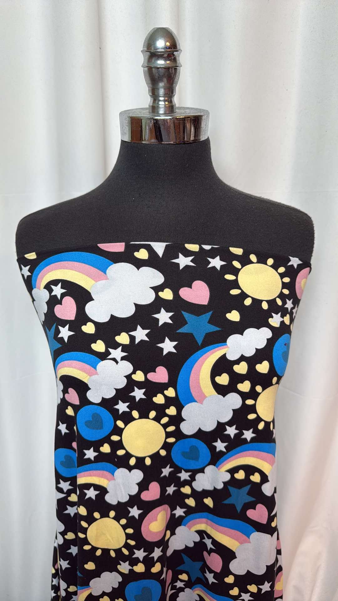 Rainbow Night - Double Brushed Poly Spandex- 2 Yard Cut