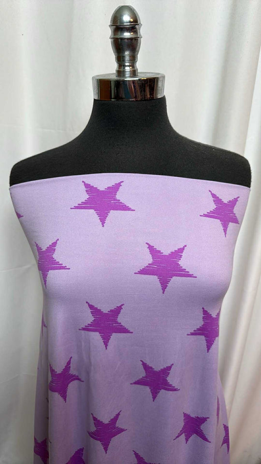 Lavender Star - Double Brushed Poly Spandex - 2 Yard Cut