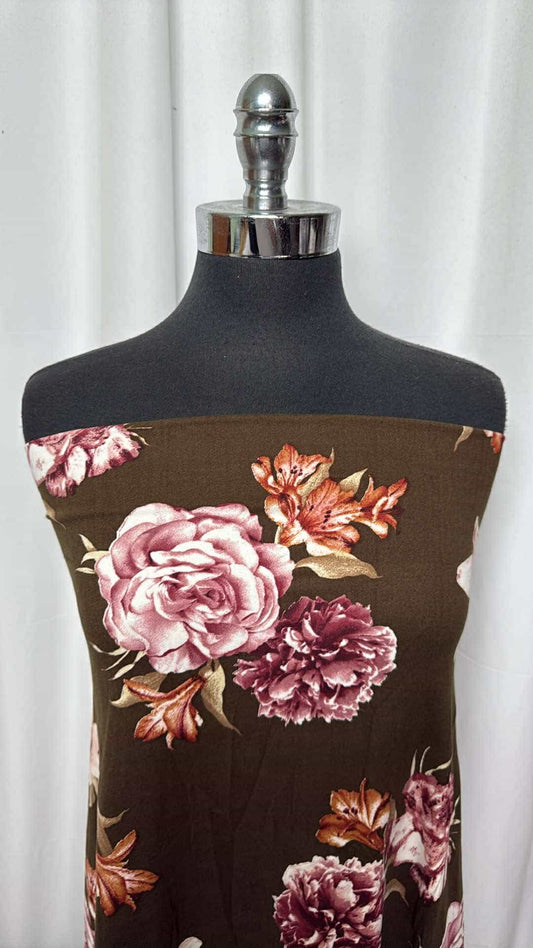 Floral 5 - Double Brushed Poly Spandex - 2 Yard Cut