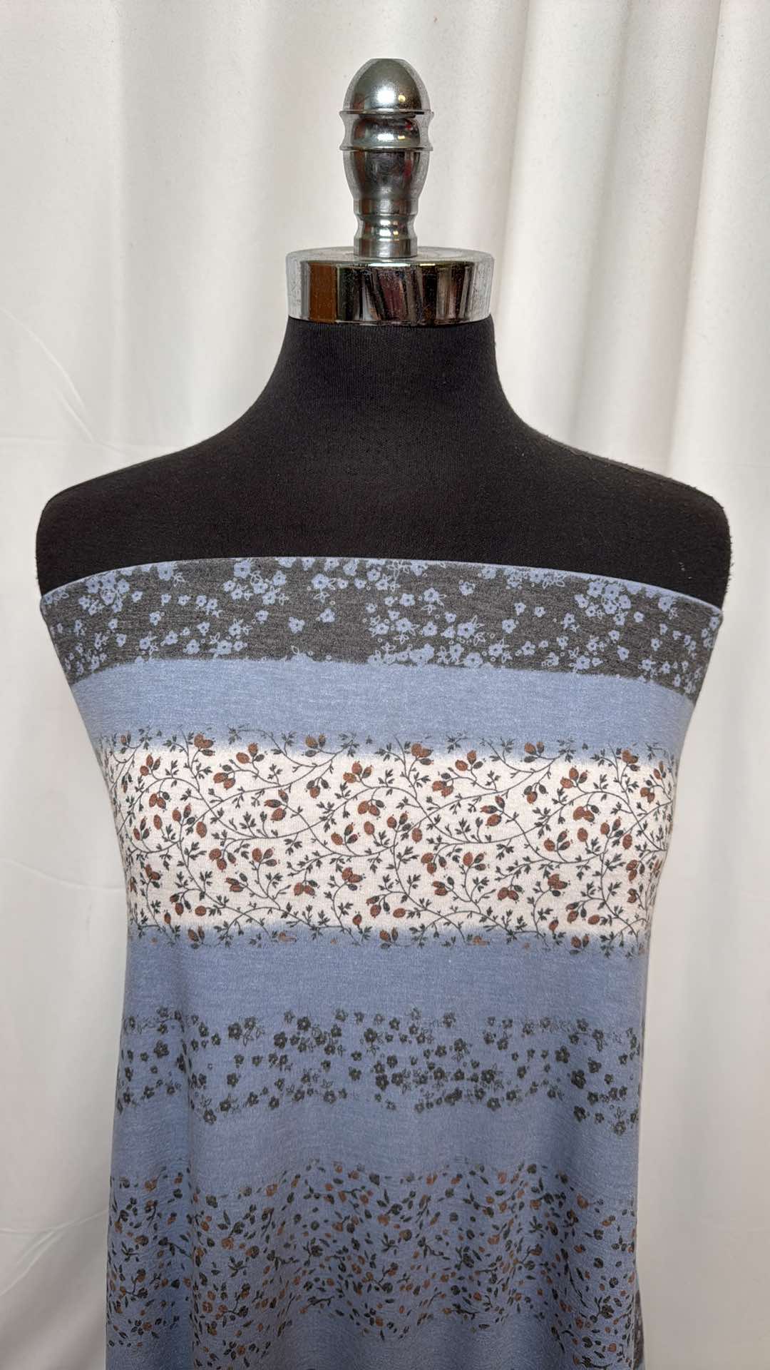 Floral Stripe - Poly/Rayon/Spandex Jersey - 2 Yard Cut