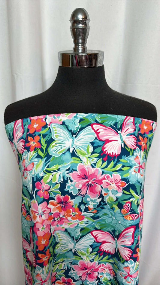 Flutter & Flora (*Custom) - Peached Performance - 2 Yard Cut