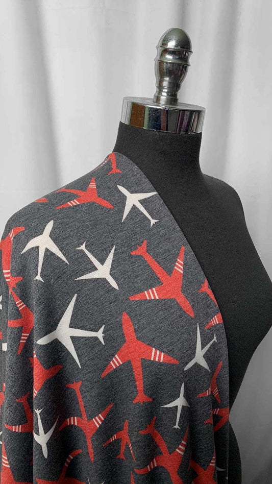Navy Airplanes - PRS French Terry - 2 Yard Cut
