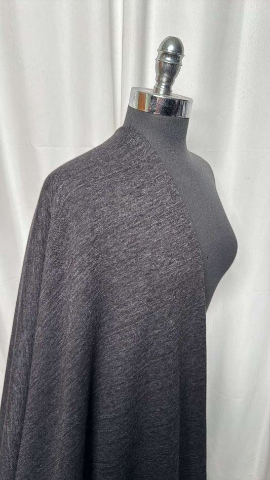 Heathered Black - Cotton/Poly Sweatshirt Fleece (72" Wide) - 3 Yard Cut