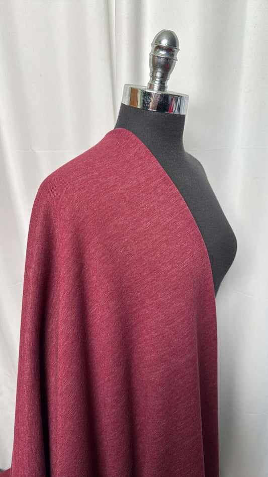 Heathered Burgundy - Cotton/Poly Sweatshirt Fleece (72" Wide) - 3 Yard Cut