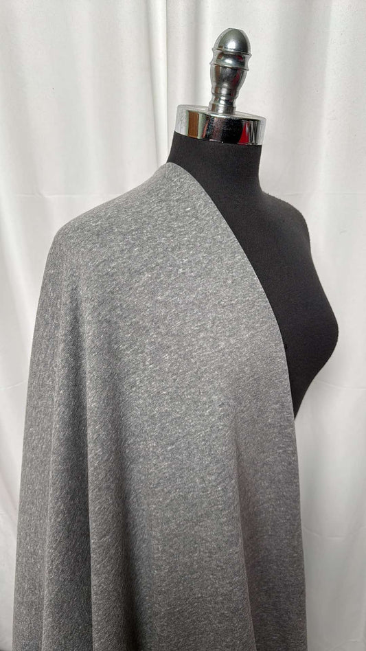 Heathered Grey- Cotton/Poly Sweatshirt Fleece (72" Wide) - 3 Yard Cut