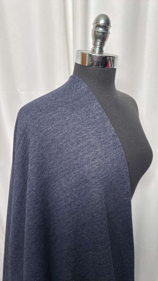 Heathered Navy - Cotton/Poly Sweatshirt Fleece (72" Wide) - 3 Yard Cut