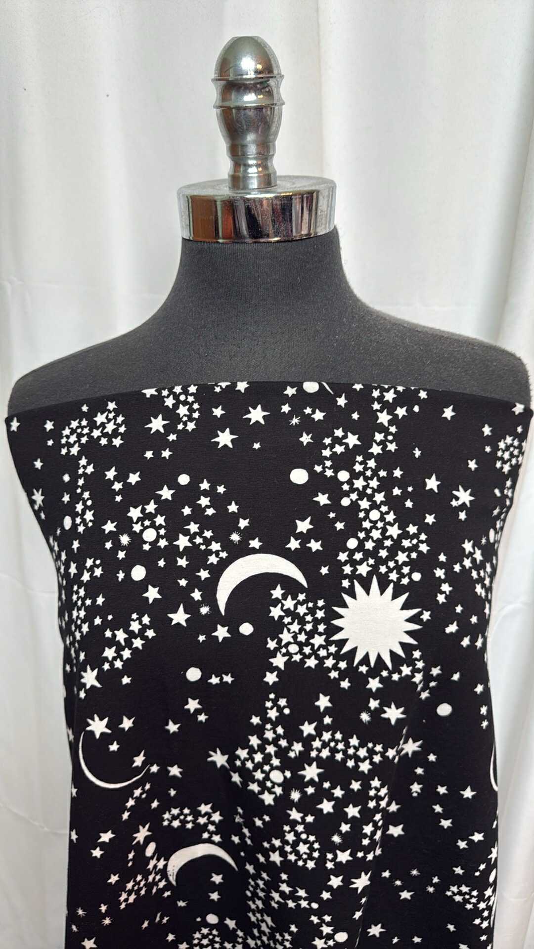 Moon & Stars - Heavy Cotton Spandex - 2 Yard Cut