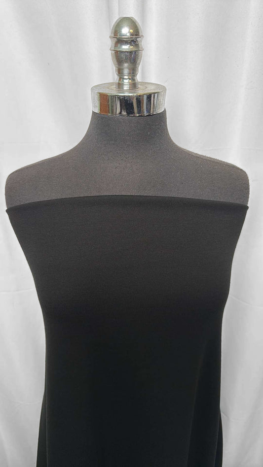 Black - 100% Merino Wool Interlock (220gsm) - 2 Yard Cut