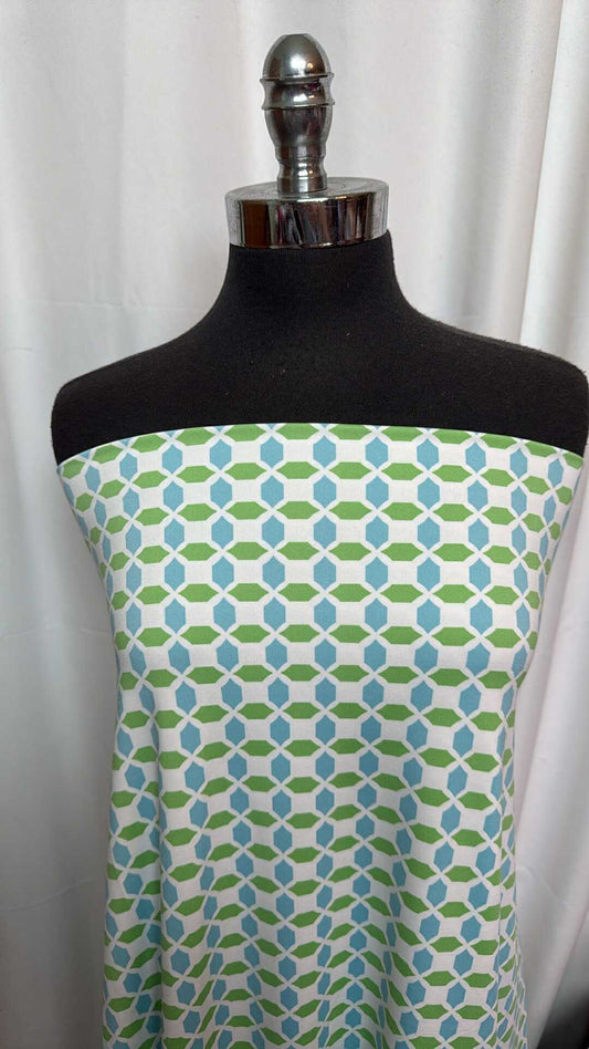 Green/Blue Geo - Heavy 4-Way ITY - 2 Yard Cut