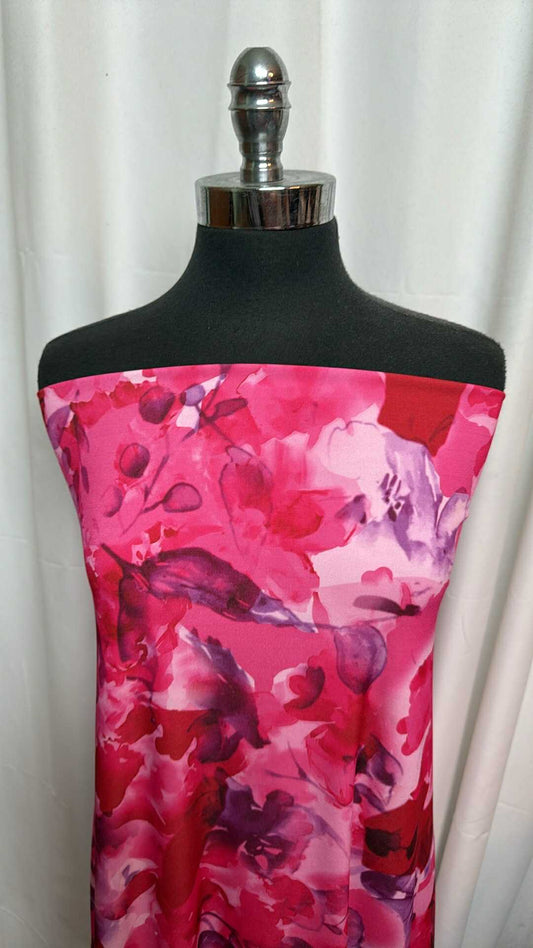 Red/Pink/Purple Floral - ITY - 3 Yard Cut