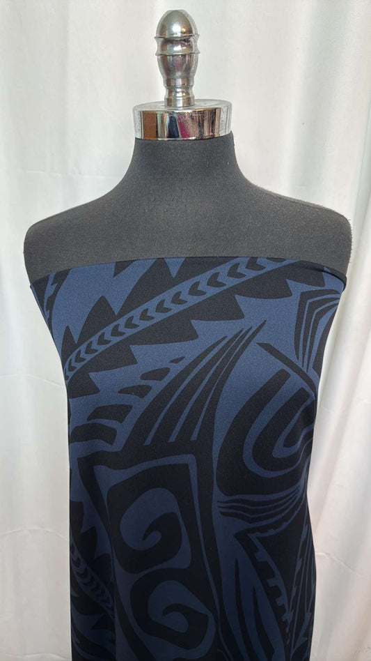 Navy Tribal - Heavy ITY - 2 Yard Cut
