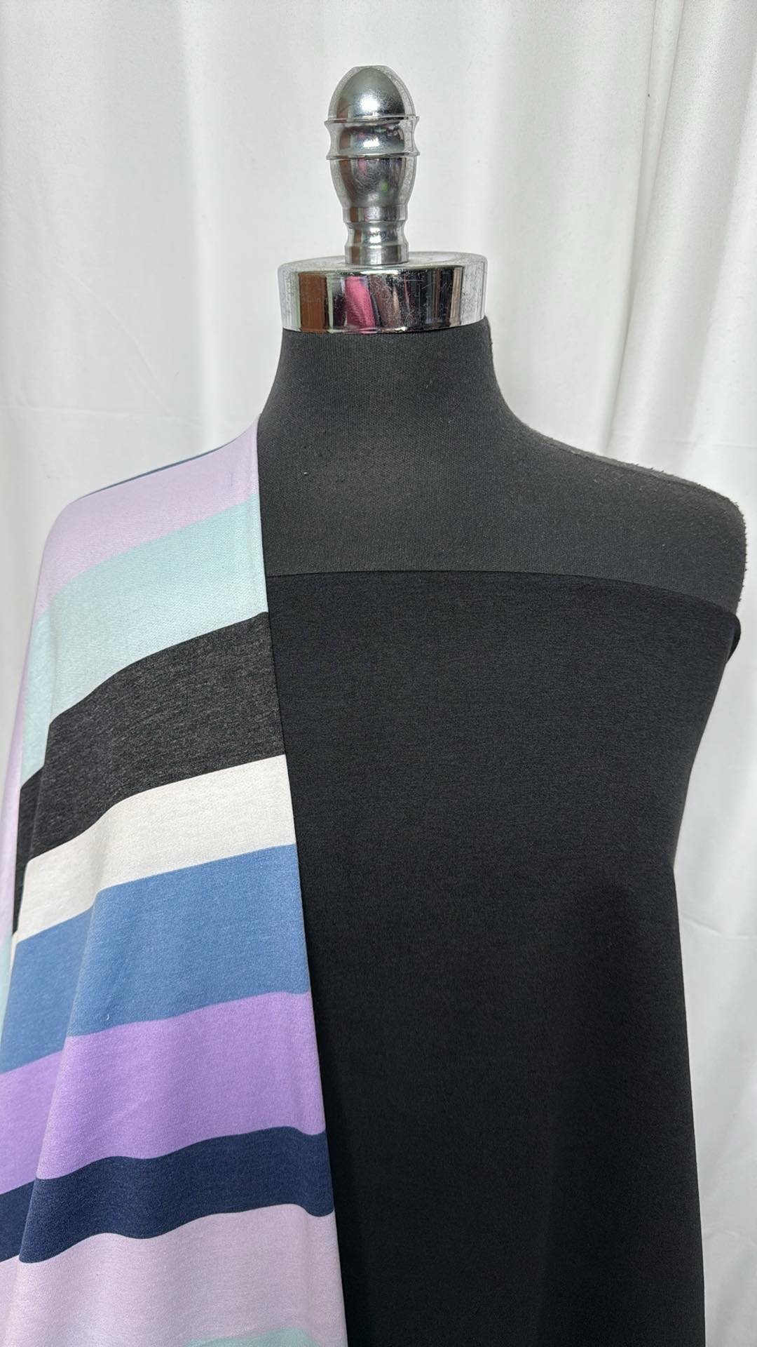 BLACK/WIDE STRIPE BUNDLE : 1YD Black Peached PF & 2YD Wide Stripe PRS FT : A27110